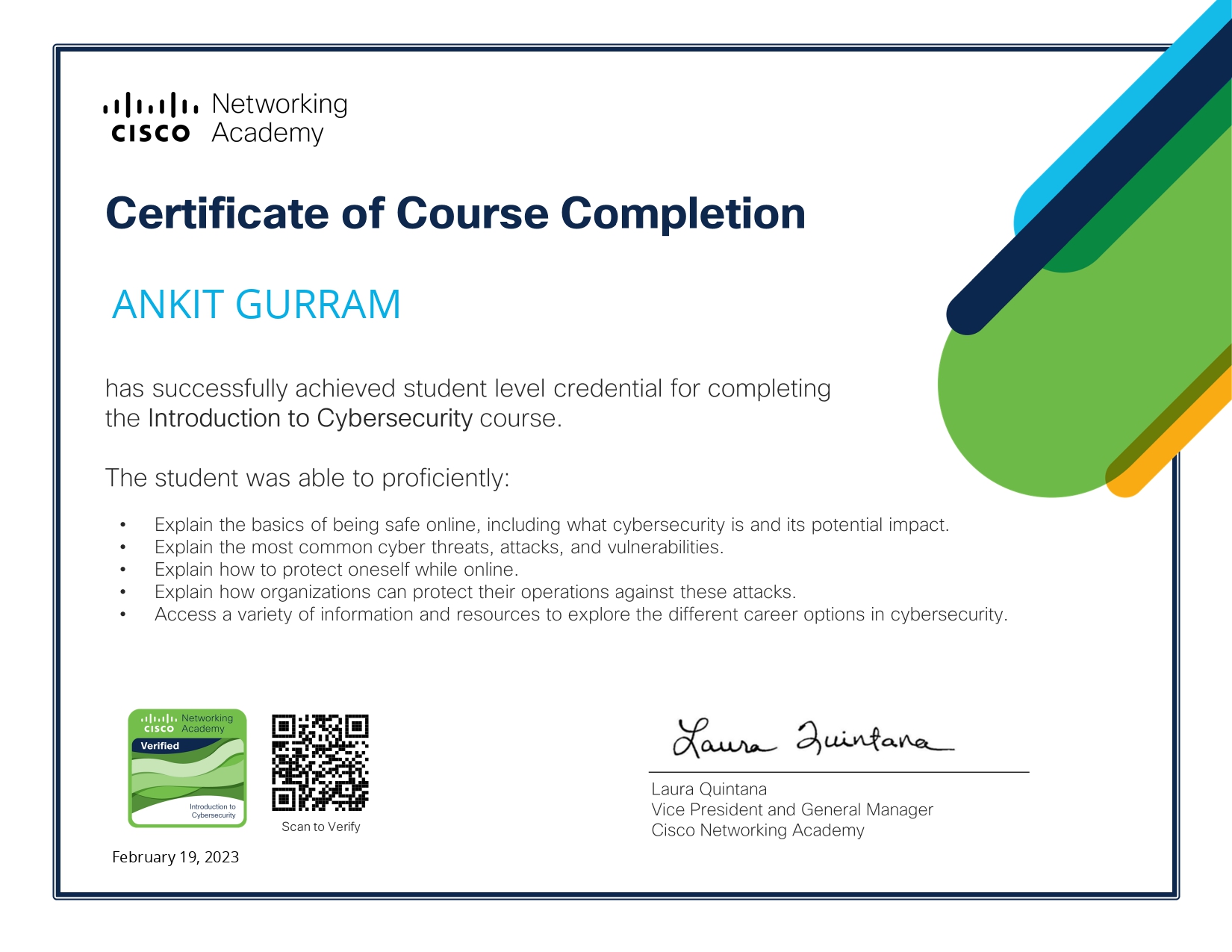 Cyber Security Certificate